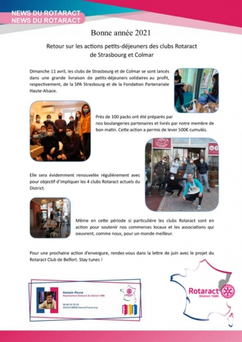 LES ACTIONS PETITS-DÉJEUNERS DU ROTARACT DE COLMAR